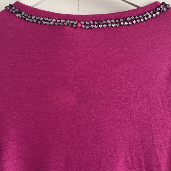 NWT Boden Long Sleeve Embellished Tee Shirt in Mulberry - Size 10 - Picture 5 of 10
